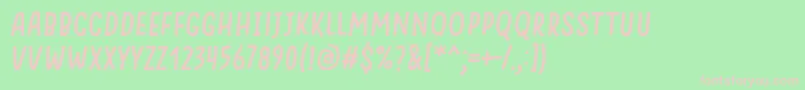 Fonte SomethingLooksNaturalItalic – fontes rosa em um fundo verde