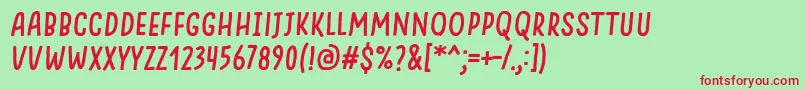 フォントSomethingLooksNaturalItalic – 赤い文字の緑の背景