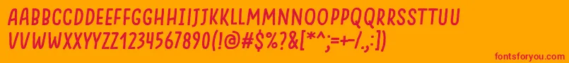 SomethingLooksNaturalItalic Font – Red Fonts on Orange Background