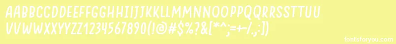 Fonte SomethingLooksNaturalItalic – fontes brancas em um fundo amarelo
