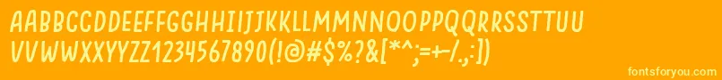 SomethingLooksNaturalItalic Font – Yellow Fonts on Orange Background