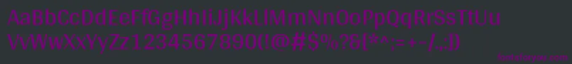Czcionka AryaRegular – fioletowe czcionki na czarnym tle