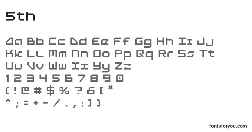 A fonte 5th – alfabeto, números, caracteres especiais