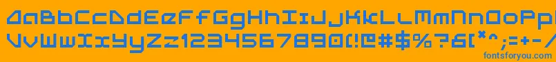 5th-Schriftart – Blaue Schriften auf orangefarbenem Hintergrund