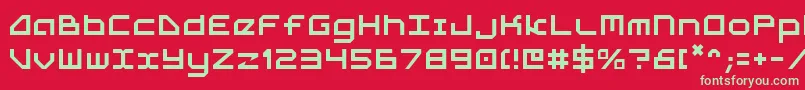 フォント5th – 赤い背景に緑の文字