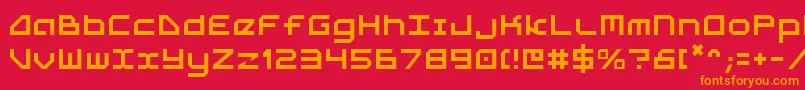 フォント5th – 赤い背景にオレンジの文字