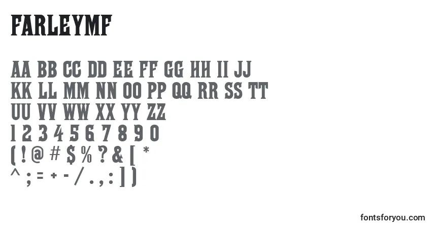A fonte FarleyMf – alfabeto, números, caracteres especiais