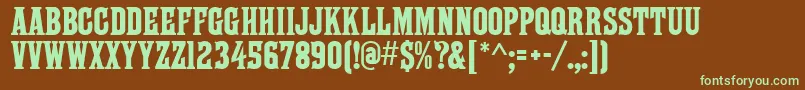 FarleyMf Font – Green Fonts on Brown Background