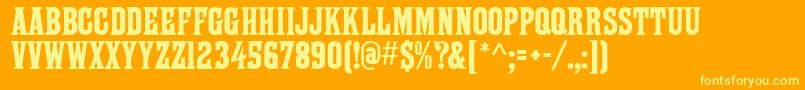 FarleyMf Font – Yellow Fonts on Orange Background