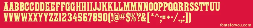 FarleyMf Font – Yellow Fonts on Red Background