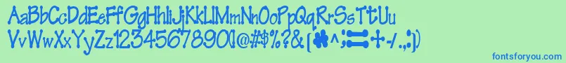 Feltpointnew35RegularTtcon Font – Blue Fonts on Green Background