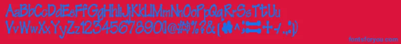 Feltpointnew35RegularTtcon-Schriftart – Blaue Schriften auf rotem Hintergrund