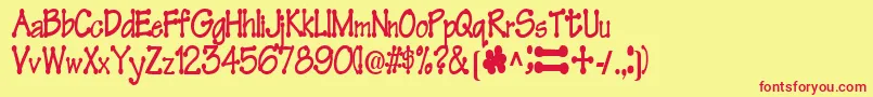 Feltpointnew35RegularTtcon Font – Red Fonts on Yellow Background