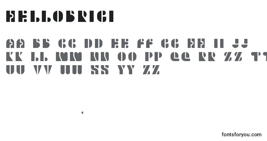 Czcionka HelloBrigi – alfabet, cyfry, specjalne znaki