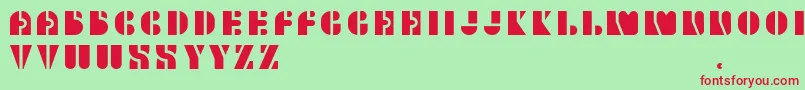 HelloBrigi Font – Red Fonts on Green Background