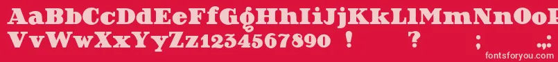 Decorattio-fontti – vaaleanpunaiset fontit punaisella taustalla