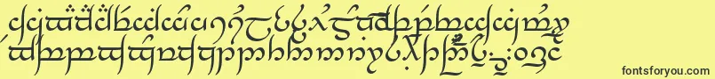 フォントTengwarAnnatar – 黒い文字の黄色い背景