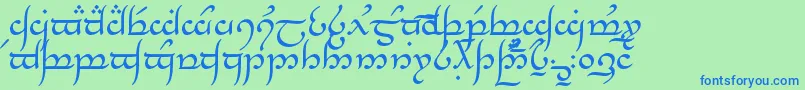 TengwarAnnatar Font – Blue Fonts on Green Background