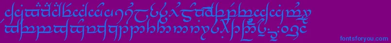 TengwarAnnatar-Schriftart – Blaue Schriften auf violettem Hintergrund