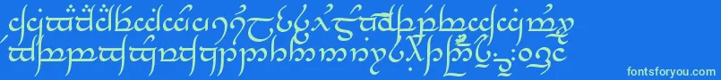 Шрифт TengwarAnnatar – зелёные шрифты на синем фоне