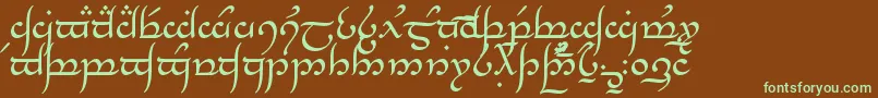 TengwarAnnatar Font – Green Fonts on Brown Background