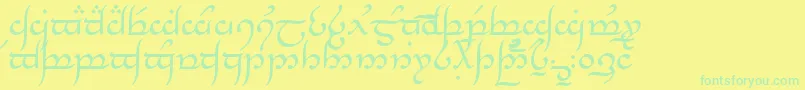 TengwarAnnatar Font – Green Fonts on Yellow Background