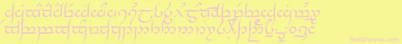 TengwarAnnatar-Schriftart – Rosa Schriften auf gelbem Hintergrund