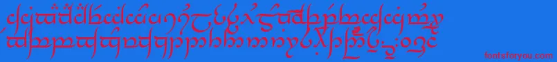 TengwarAnnatar Font – Red Fonts on Blue Background