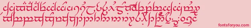 フォントTengwarAnnatar – ピンクの背景に赤い文字