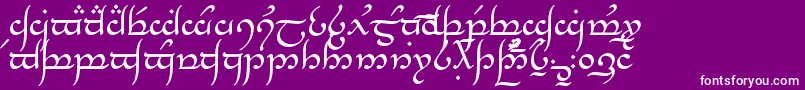 TengwarAnnatar-Schriftart – Weiße Schriften auf violettem Hintergrund