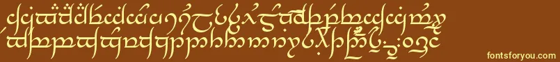 TengwarAnnatar Font – Yellow Fonts on Brown Background