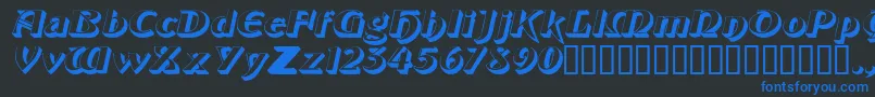 ObelisksskItalic Font – Blue Fonts on Black Background