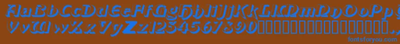 ObelisksskItalic Font – Blue Fonts on Brown Background