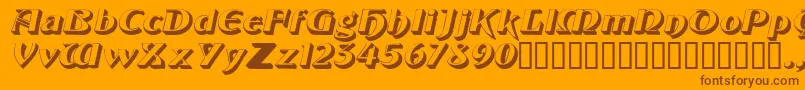 フォントObelisksskItalic – オレンジの背景に茶色のフォント