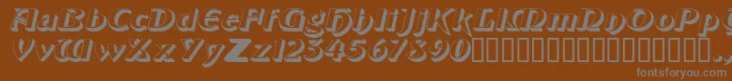 フォントObelisksskItalic – 茶色の背景に灰色の文字