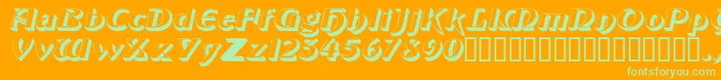 フォントObelisksskItalic – オレンジの背景に緑のフォント