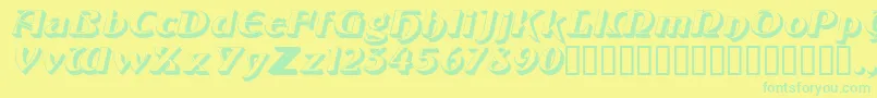 ObelisksskItalic Font – Green Fonts on Yellow Background