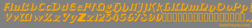フォントObelisksskItalic – オレンジの文字は灰色の背景にあります。