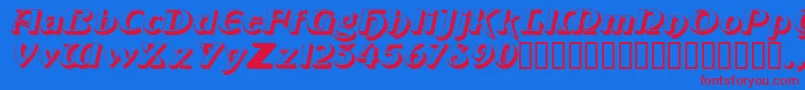 ObelisksskItalic Font – Red Fonts on Blue Background
