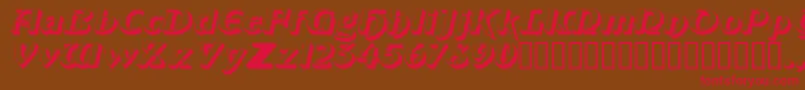 ObelisksskItalic Font – Red Fonts on Brown Background