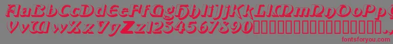 ObelisksskItalic-Schriftart – Rote Schriften auf grauem Hintergrund