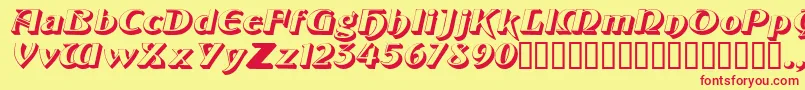 ObelisksskItalic Font – Red Fonts on Yellow Background