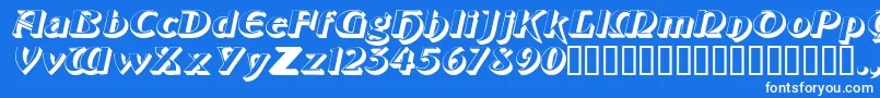 ObelisksskItalic Font – White Fonts on Blue Background