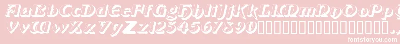 ObelisksskItalic-Schriftart – Weiße Schriften auf rosa Hintergrund