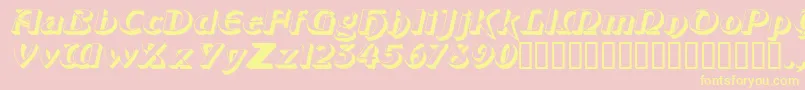 ObelisksskItalic Font – Yellow Fonts on Pink Background