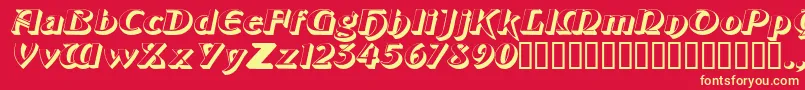 ObelisksskItalic Font – Yellow Fonts on Red Background