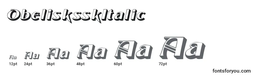 ObelisksskItalic-fontin koot
