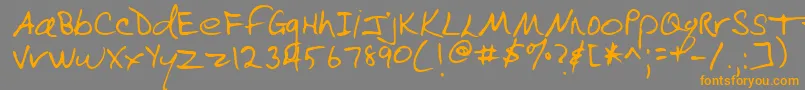 フォントRabinRegular – オレンジの文字は灰色の背景にあります。
