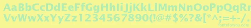 フォントOfficetypesansBold – 黄色い背景に緑の文字