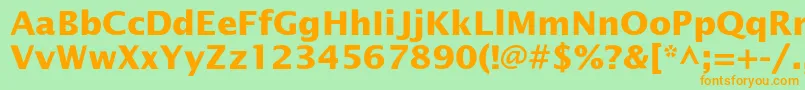 OfficetypesansBold Font – Orange Fonts on Green Background